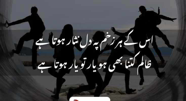Beautiful Dosti Shayari 2 line Urdu text about friendship and love