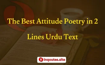 Bold attitude poetry written in 2 lines Urdu text on a black paper background